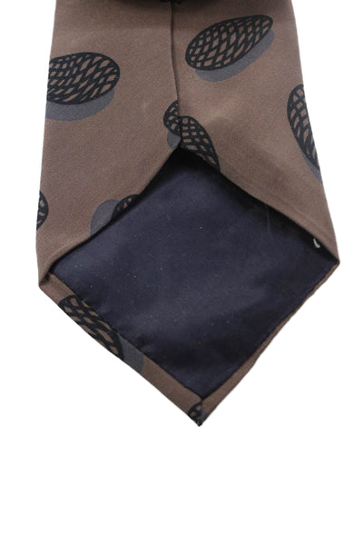 Yves Saint Laurent Mens Silk Crepe Classic Neck Tie Brown Size OS