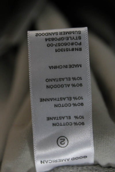 Good American Women Gray Ankle Jeggings Drawstring Cotton Blend Size 2