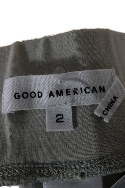 Good American Women Gray Ankle Jeggings Drawstring Cotton Blend Size 2