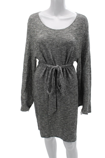 Show Me Your Mumu Womens Sweater Dress Gray Long Sleeve Mini Boho Size XS