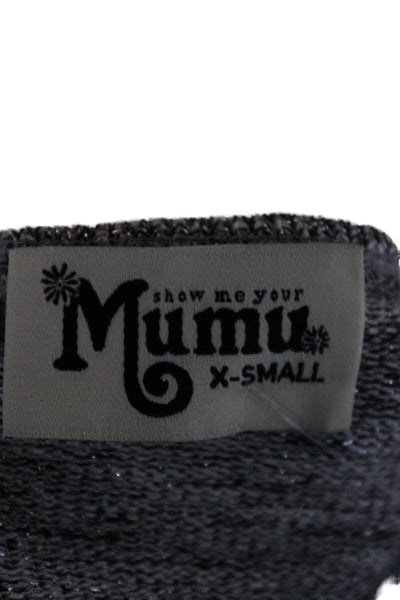 Show Me Your Mumu Womens Sweater Dress Gray Long Sleeve Mini Boho Size XS