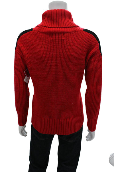 Calvin Klein Jeans Mens Red Turtleneck Pullover Sweater 100% Acrylic Size M