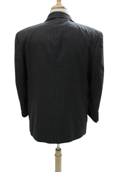 Pierre Balmain Mens Classic Dark Gray Wool Blend Suit Button Collared Size 44