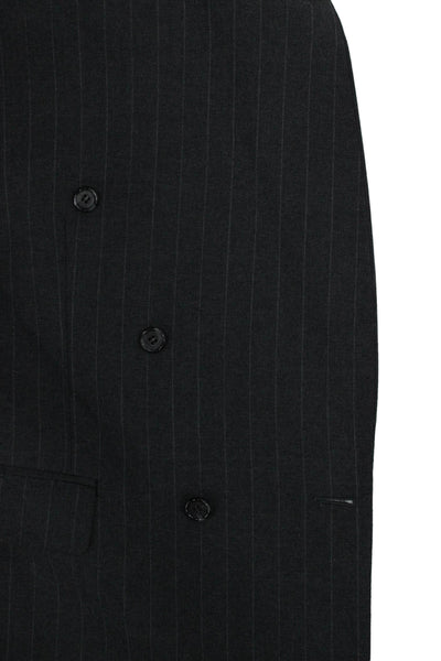 Pierre Balmain Mens Classic Dark Gray Wool Blend Suit Button Collared Size 44