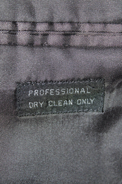 Pierre Balmain Mens Classic Dark Gray Wool Blend Suit Button Collared Size 44