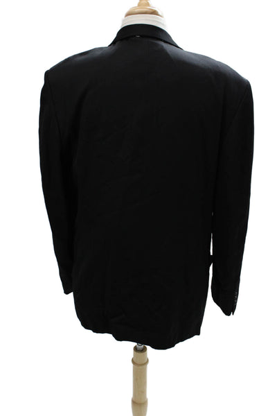 Pierre Balmain Mens Black 100% Wool Suit Jacket Button Collar Size 46