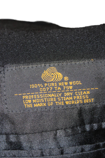 Pierre Balmain Mens Black 100% Wool Suit Jacket Button Collar Size 46