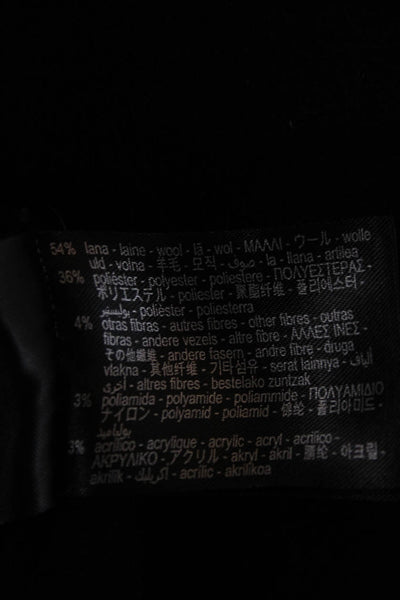 Zara Mens Bomber Jacket Black Wool Blend Collared Long Sleeve Size L