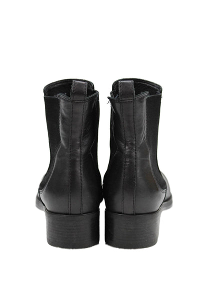 C La Canadienne Womens Leather Pull-On Chelsea Ankle Boots Black Size 9