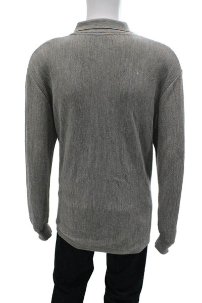 Peru Unlimited Mens Button Pullover Sweater Gray Baby Alpaca Wool Size XL