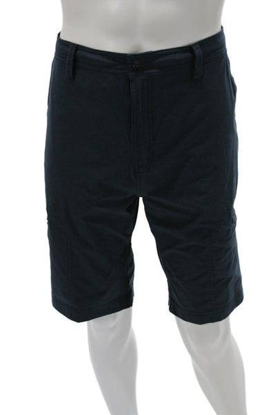 Proof Mens Cargo Chino Shorts Dark Blue Button Polyester Size 38