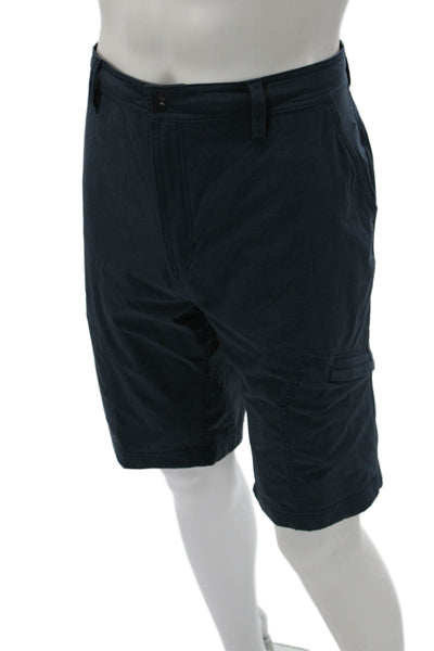 Proof Mens Cargo Chino Shorts Dark Blue Button Polyester Size 38