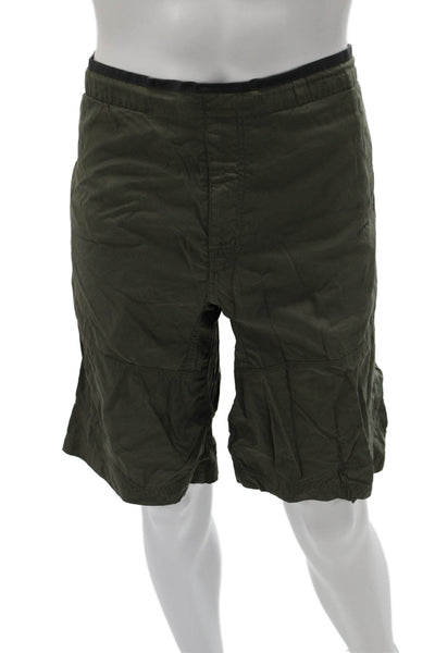 The North Face Mens Bermuda Shorts Army Green Nylon Zip Size L