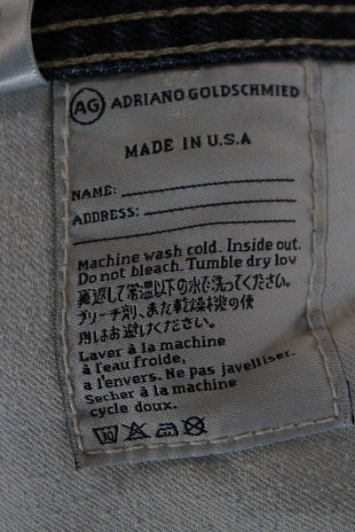 AG Adriano Goldschmied Mens Straight Wide Leg Dark Blue Jeans Cotton Size 36