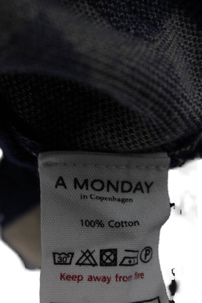 A MONDAY Girls Checkered Knit Collared Long Sleeve Sweater Beige Size 14