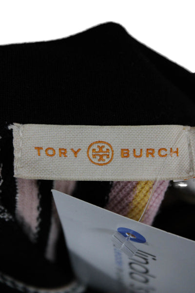 Tory Burch Women A-Line Striped Black Skirt Knee Length Size M