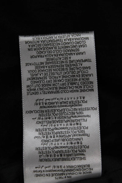 BCBGMAXAZRIA Womens Quilted Puffer Jacket Black High Neck Drawstring Size S