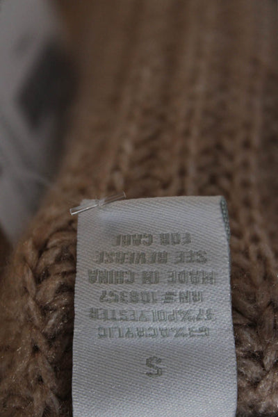 Design History Women Cardigan Beige V-Neck Long Sleeve 100% Acrylic Size S