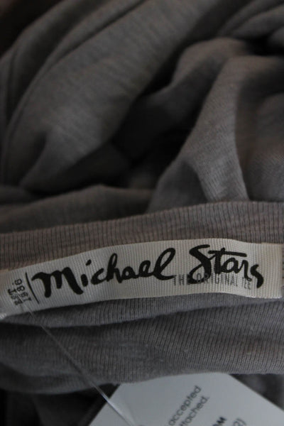 Michael Stars Women Basic Gray V-Neck Long Sleeve T-Shirt Size One Size
