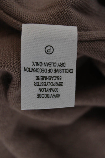 Splendid Women Pullover Sweater Beige Cashmere Blend Long Sleeve Size S