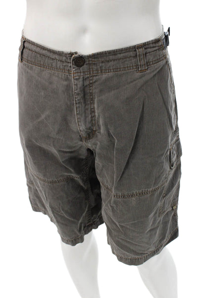 Kuhl Mens Cargo Shorts Dark Gray 72% Cotton 28% Nylon Buckle Size XL