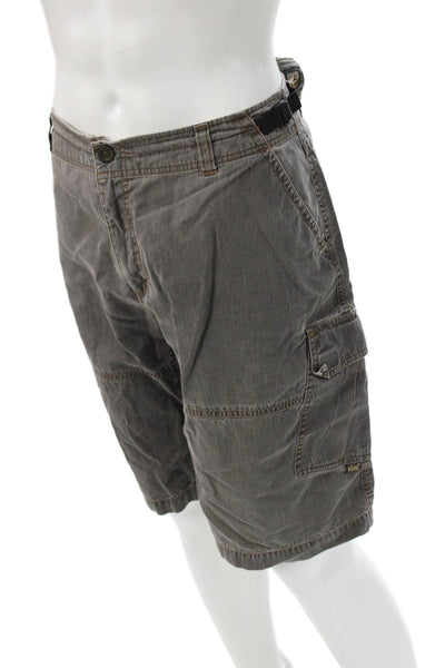 Kuhl Mens Cargo Shorts Dark Gray 72% Cotton 28% Nylon Buckle Size XL