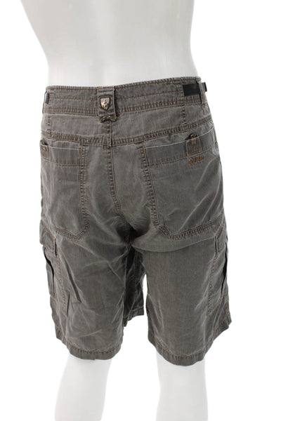 Kuhl Mens Cargo Shorts Dark Gray 72% Cotton 28% Nylon Buckle Size XL