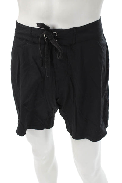 Lululemon Mens Black Drawstring Polyester Blend Solid Shorts Size 36