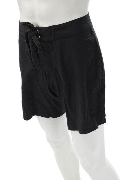 Lululemon Mens Black Drawstring Polyester Blend Solid Shorts Size 36