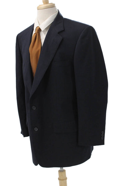 Brooks Brothers Mens Dark Blue Cotton Blend Blazer Classic Long Sleeve Size 43