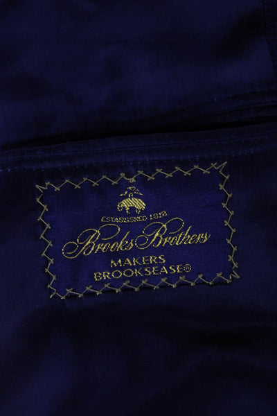 Brooks Brothers Mens Dark Blue Cotton Blend Blazer Classic Long Sleeve Size 43