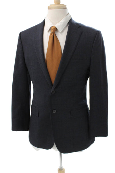 Joseph Abboud Mens Dark Blue Wool Classic Suit Jacket Button Size 38