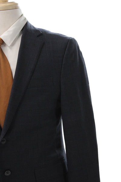 Joseph Abboud Mens Dark Blue Wool Classic Suit Jacket Button Size 38