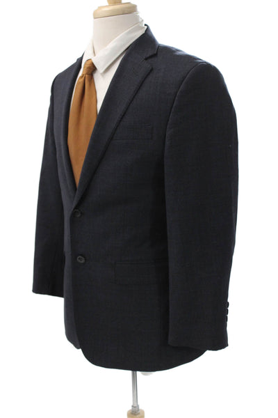Joseph Abboud Mens Dark Blue Wool Classic Suit Jacket Button Size 38