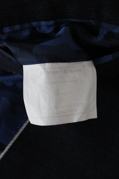 Joseph Abboud Mens Dark Blue Wool Classic Suit Jacket Button Size 38