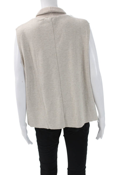 MNG Womens Beige Turtleneck Sleeveless Sweater Vest Size XL