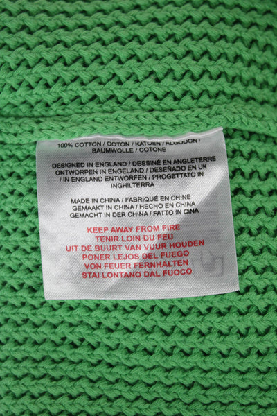 Jumper Womens V-Neck Cotton Sweater Vest Green Size 4