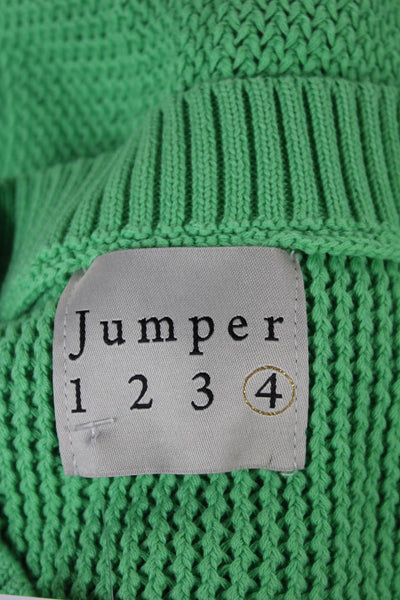 Jumper Womens V-Neck Cotton Sweater Vest Green Size 4