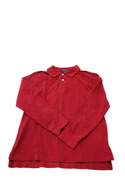 Polo Ralph Lauren Boys Cotton Long Sleeve Polo Shirt Red Size L (14-16)