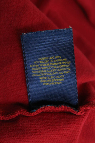 Polo Ralph Lauren Boys Cotton Long Sleeve Polo Shirt Red Size L (14-16)