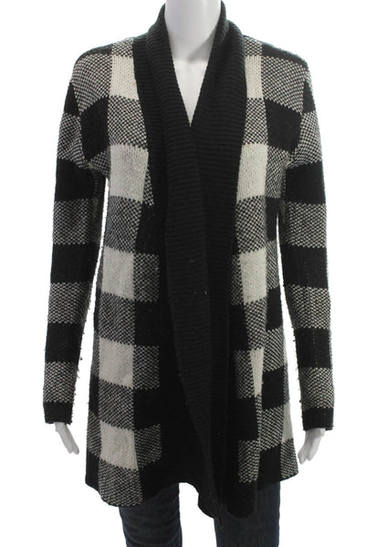 5/48 Womens Cardigan Black Check Sweater Size S