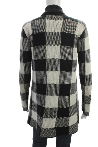 5/48 Womens Cardigan Black Check Sweater Size S