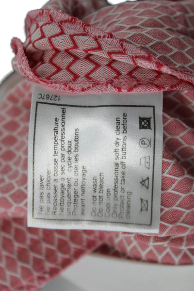 Chanel Women Bermuda Shorts Pink Geometric Size 36