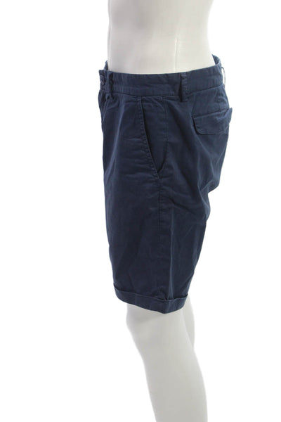 SUN68 Mens Bermuda Chino Shorts Dark Blue 97% Cotton 3% Elastane Size 34