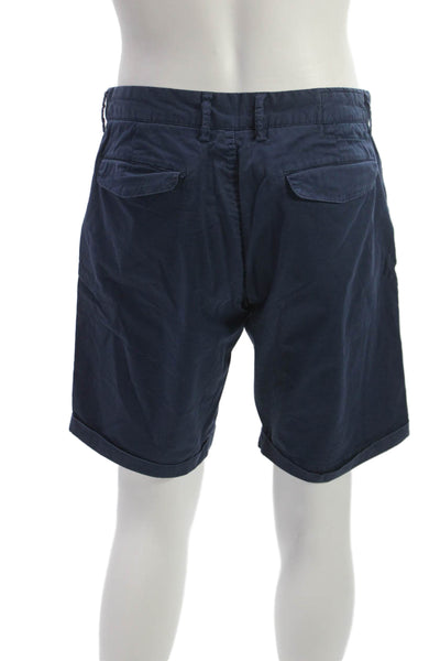SUN68 Mens Bermuda Chino Shorts Dark Blue 97% Cotton 3% Elastane Size 34