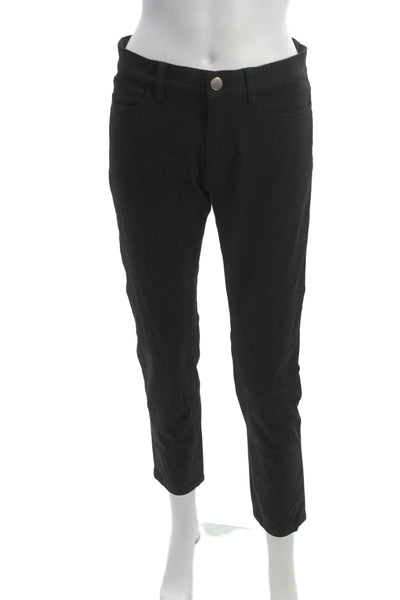 Theory Womens Ankle Cropped Pants Black Button Size 28