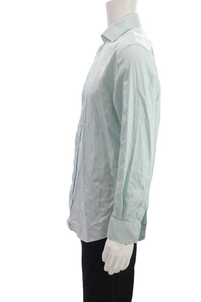 Charles Tyrwhitt Mens Point Collar Dress Shirt Light Blue 100% Cotton Size 15.5