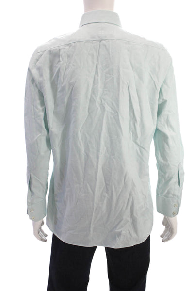 Charles Tyrwhitt Mens Point Collar Dress Shirt Light Blue 100% Cotton Size 15.5