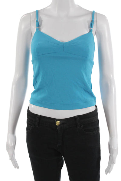 BCBGMAXAZRIA Women Blue Cropped Camisole V-Neck Sleeveless Size XS