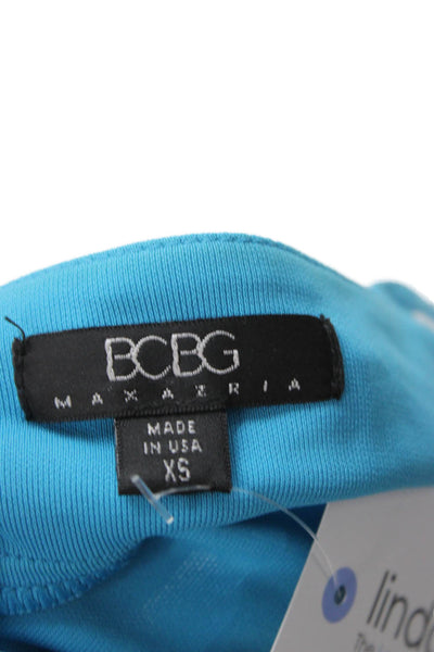 BCBGMAXAZRIA Women Blue Cropped Camisole V-Neck Sleeveless Size XS
